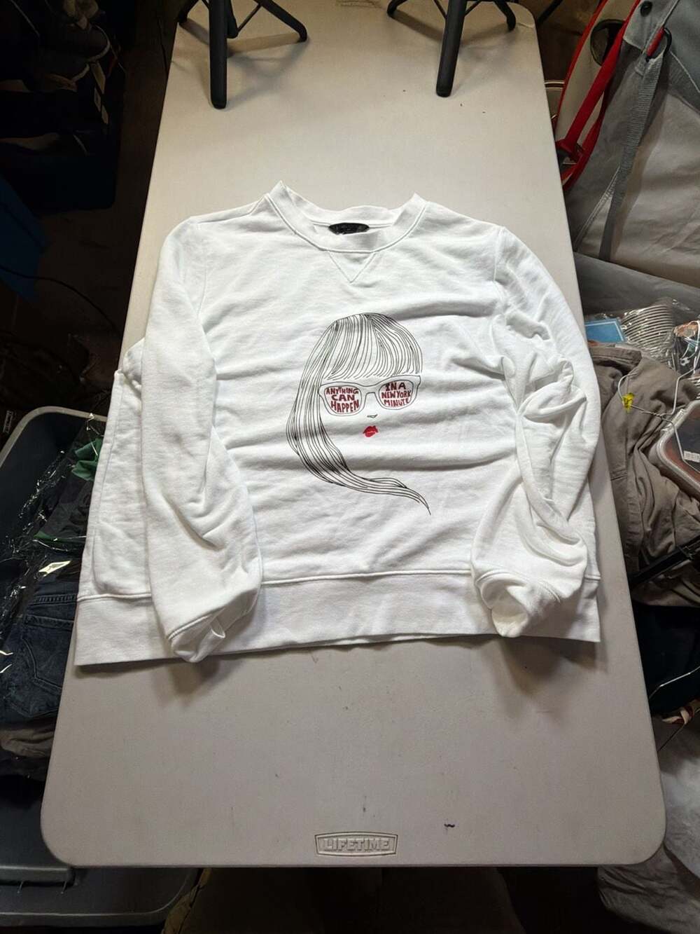 Banana Republic Graphic Sweatshirt Size M White New York Minute